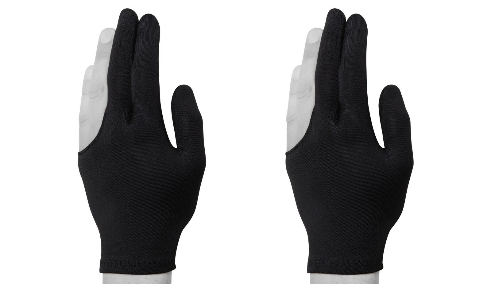 2 Billiard Quality GLOVES - Black - for POOL CUE - Fits either hand