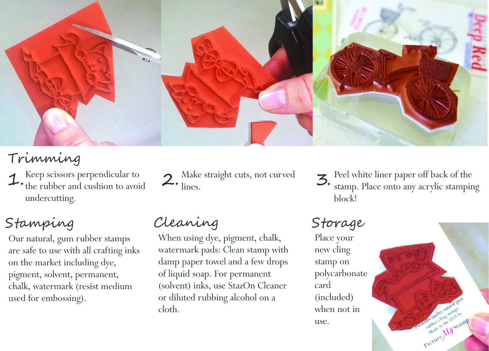 Deep Red Stamps Paris Perfume Rubber Cling Stamp