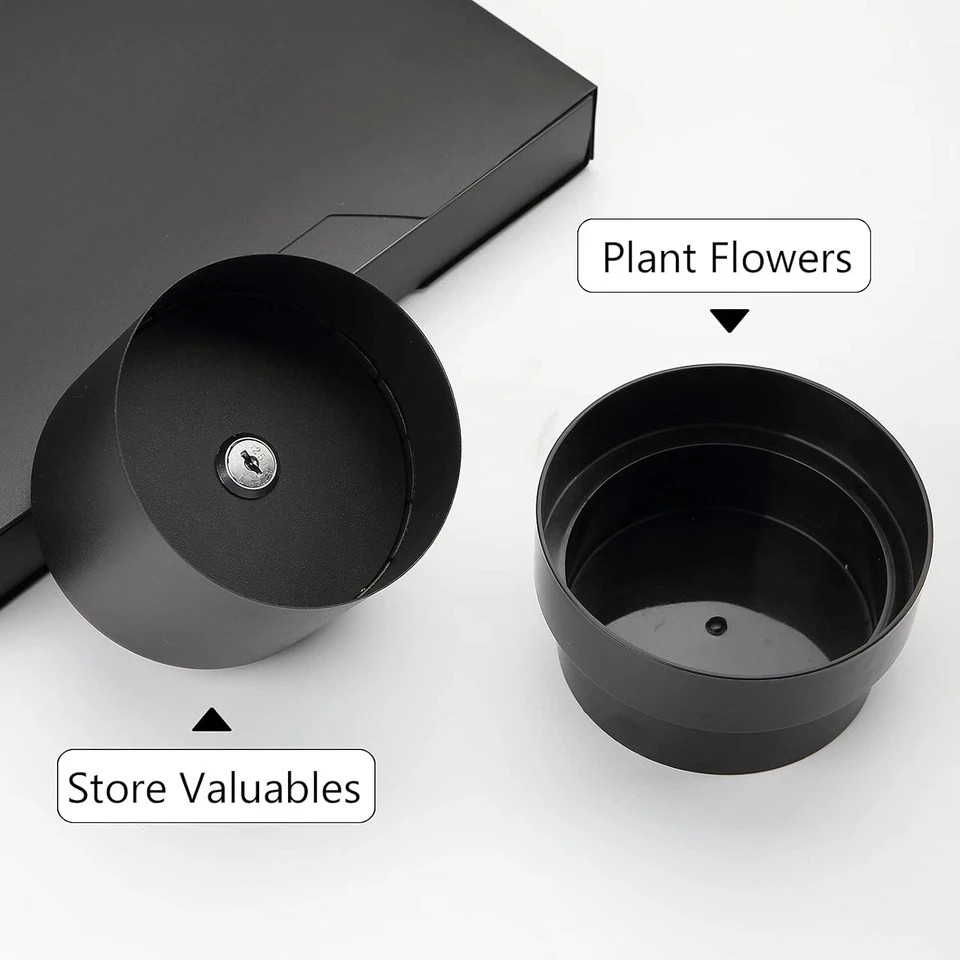 Flower Pot Diversion Safe with Key Lock, Secret Hidden Safe Lock Box, Perfect