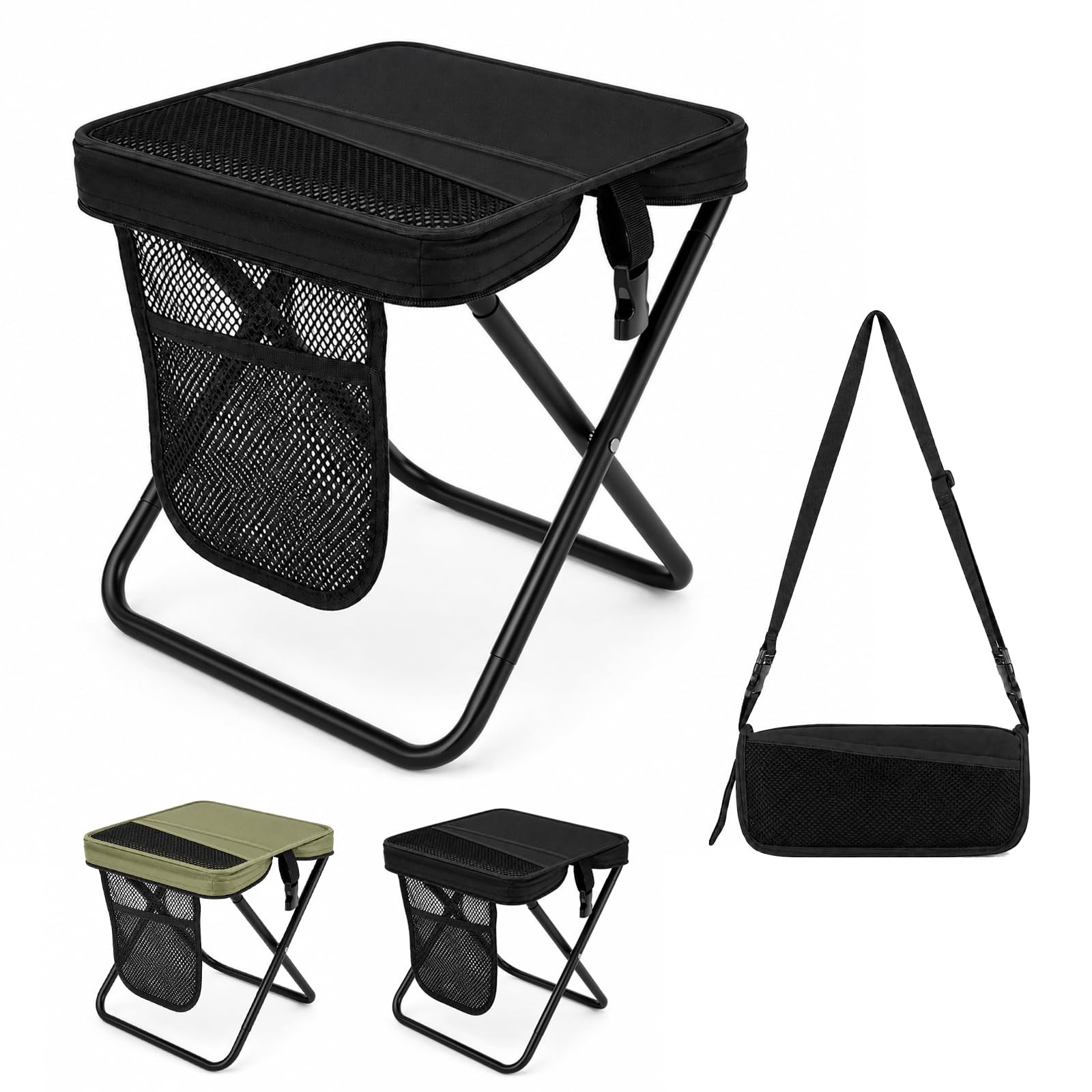 LuxDuo Take a Seat Anywhere! Folding Stool Holds 400 lbs – Lightweight & Coll...