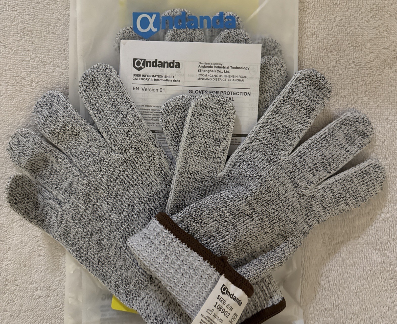 Gloves- Kitchen, Chef-#2 Pair- Andanda- Pure Cut Pro- Size:8/M-Outdoors-Garage