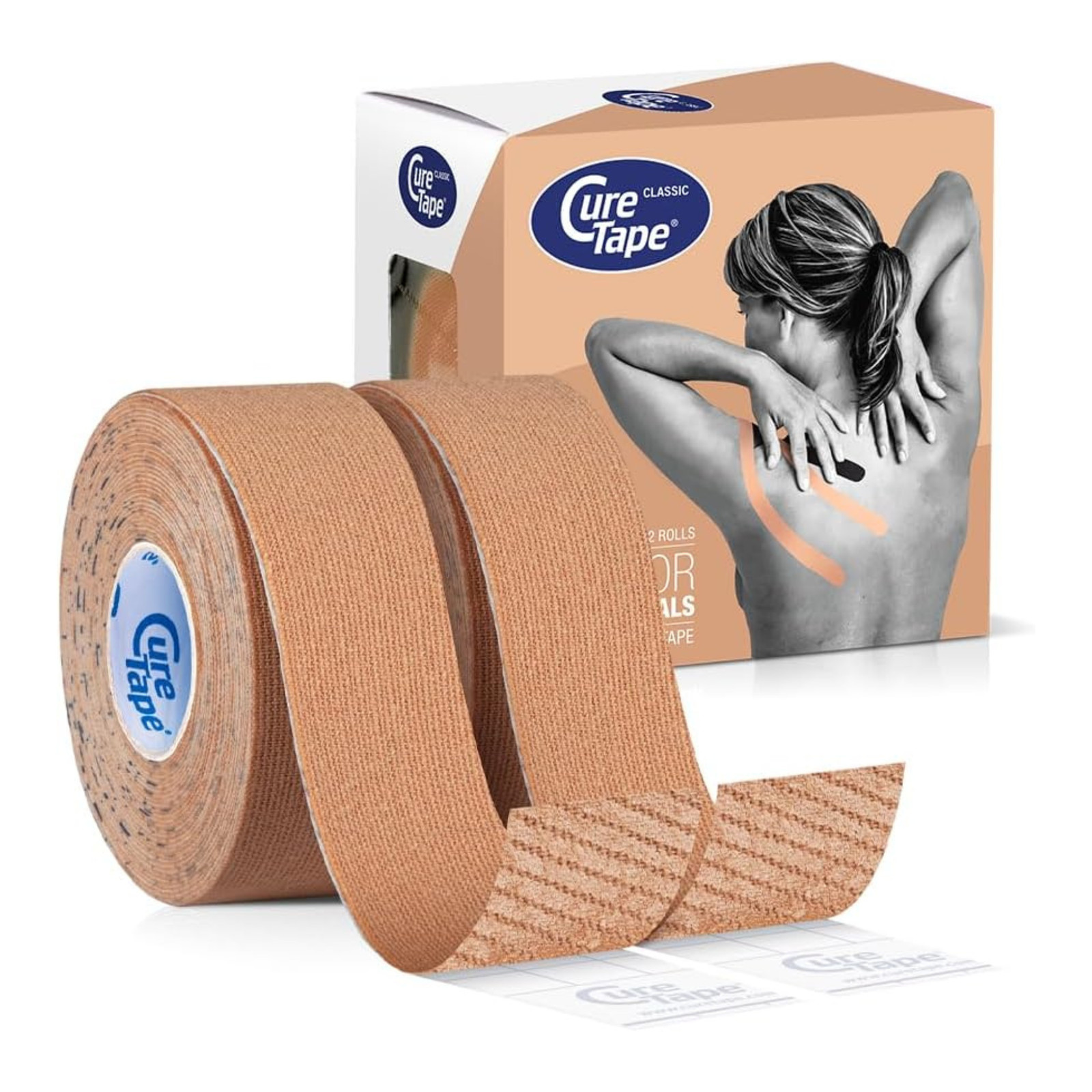 CureTape Classic Kinesiology Tape: 1 in. x 16.5 ft. (Beige) *2-pack