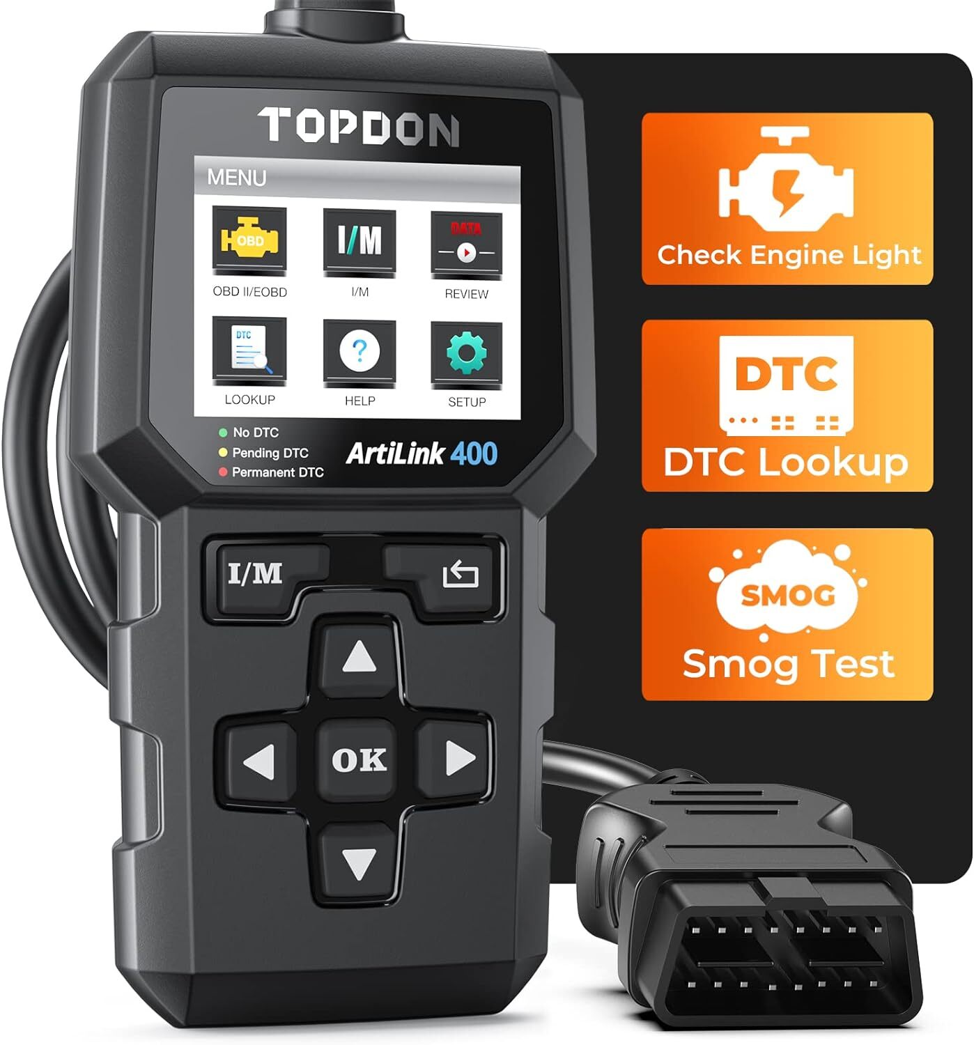 TOPDON Code Reader OBD2 Scanner Automotive Diagnostic Tool Check Engine Fault