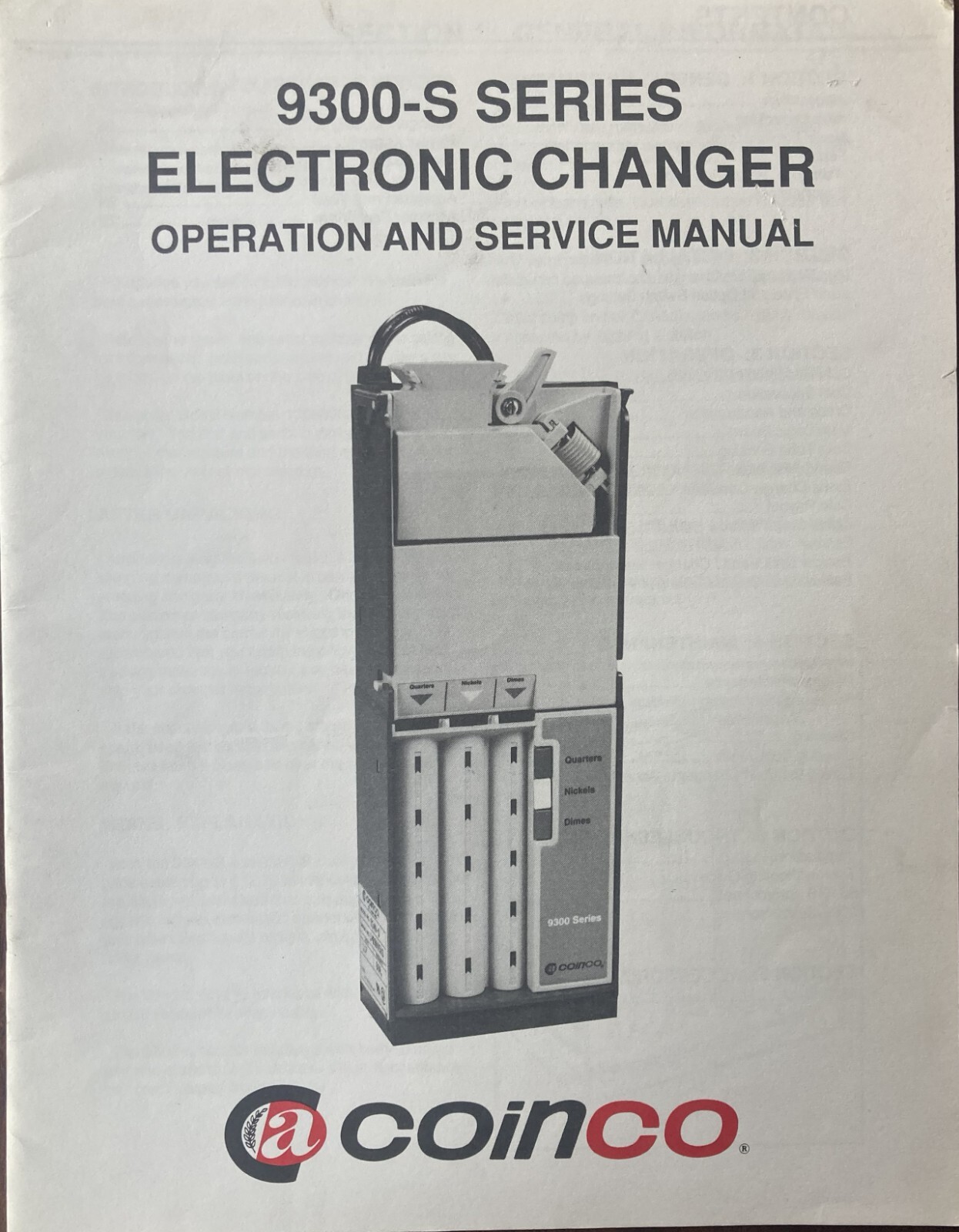 Coinco 9300-S Coin Changer Service Manual
