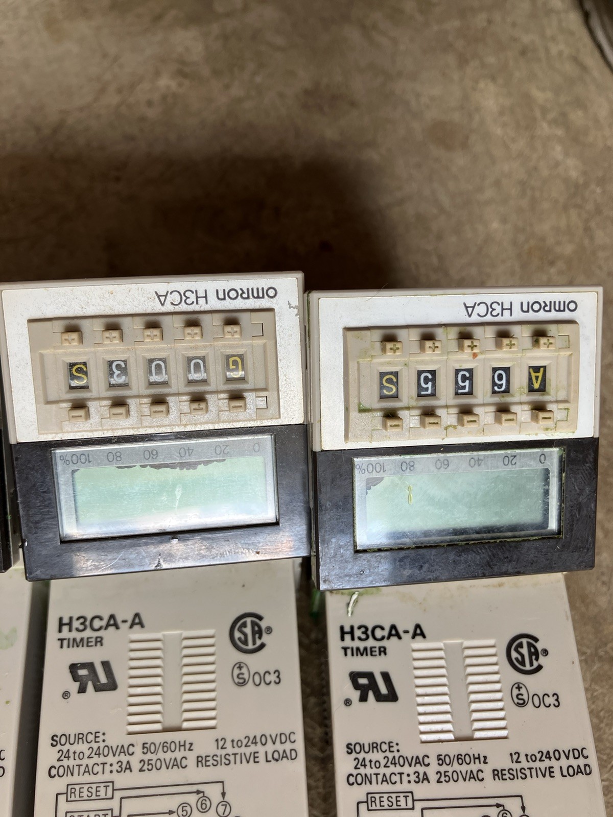 Lot Of 9 Untested Omron H3CA-A Digital Timer Relays 11 pin