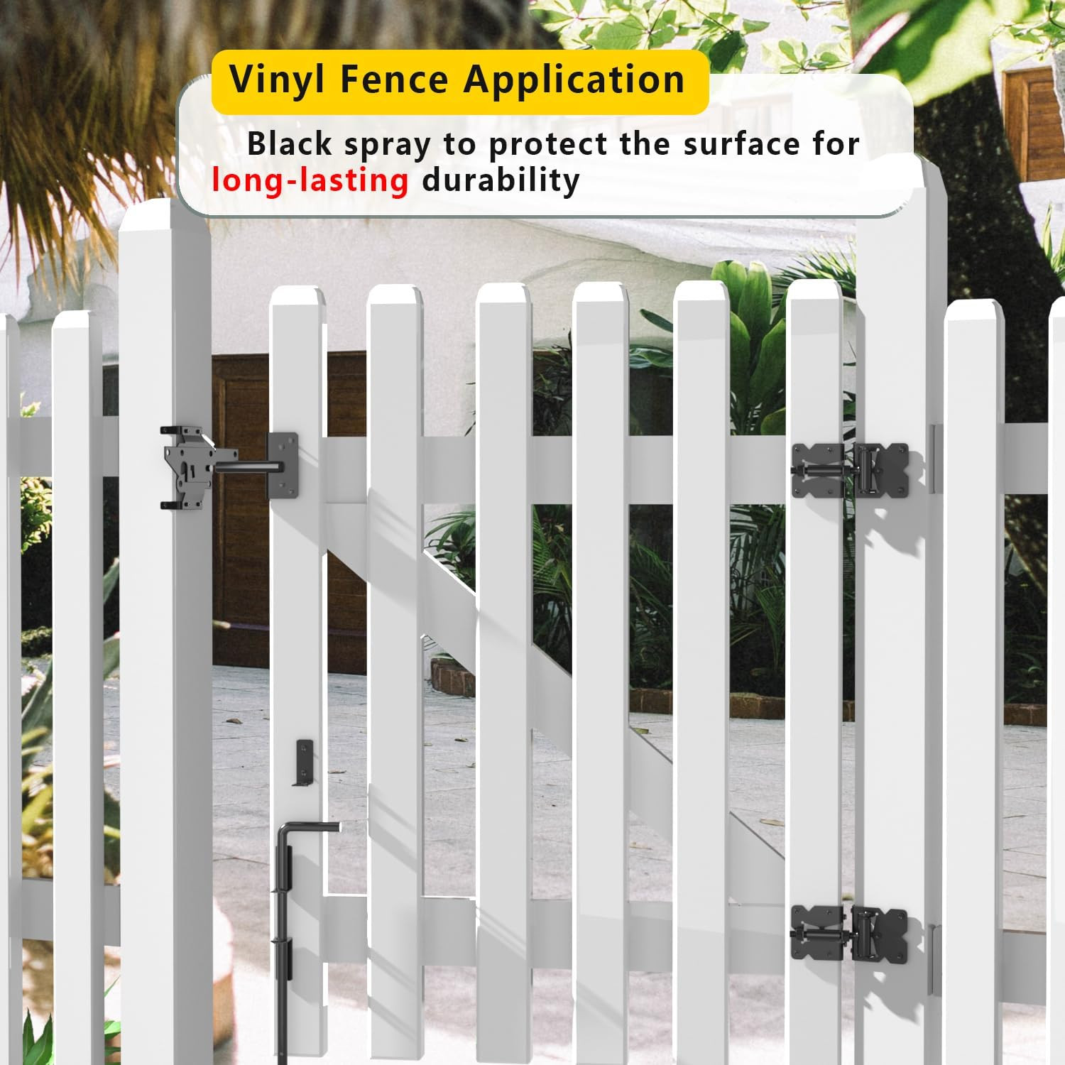 18" Gate Drop Rod, Cane Bolt- Easy to Install, Premium Black Plastic Spraying -