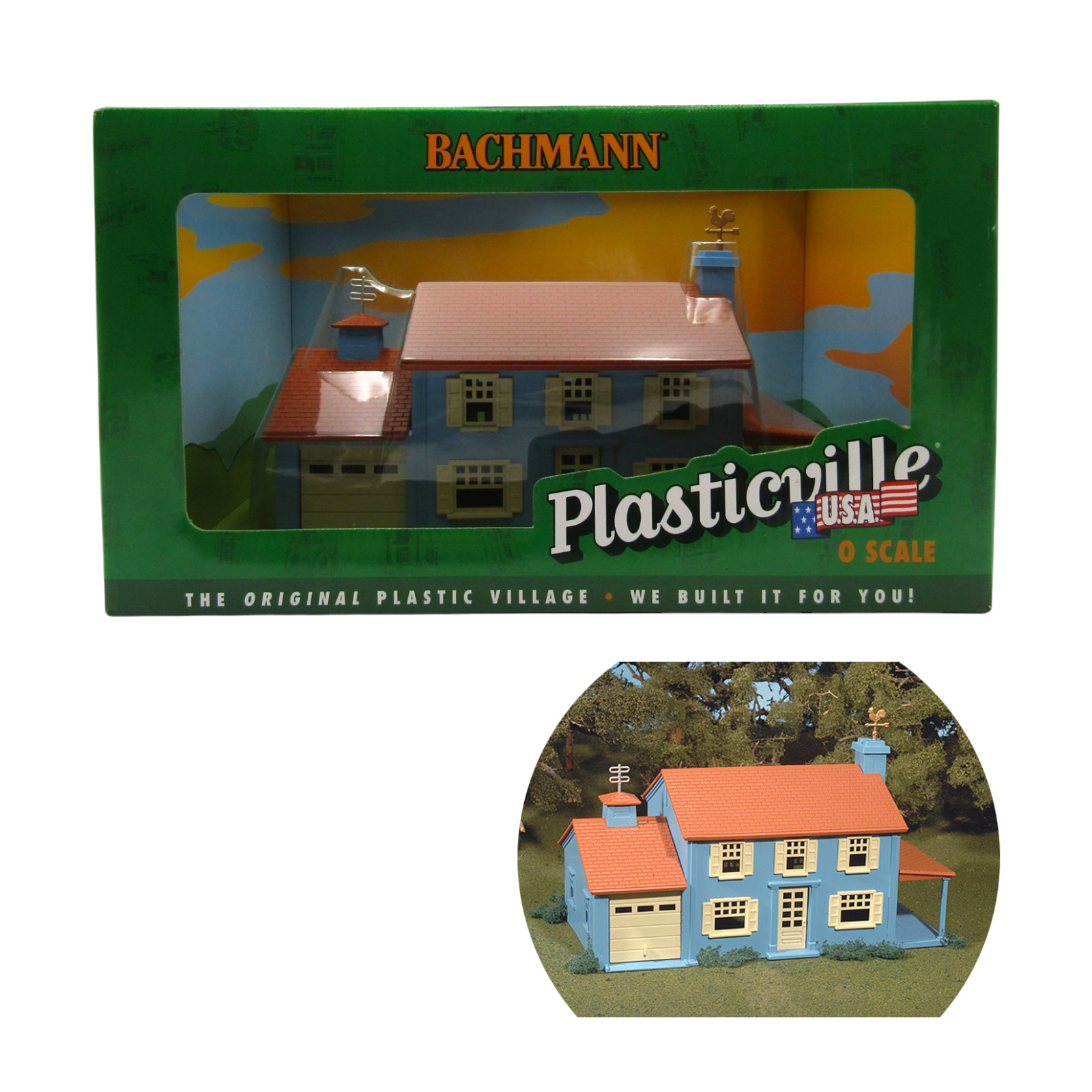 Bachmann Plasticville USA Two Story House O Gauge Model Train House 45305 NEW