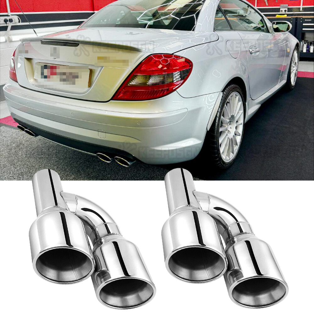 For Mercedes-Benz SLK250 SLK55 AMG 2x Dual Exhaust Pipe Tip 2.5" inlet 4" Outlet