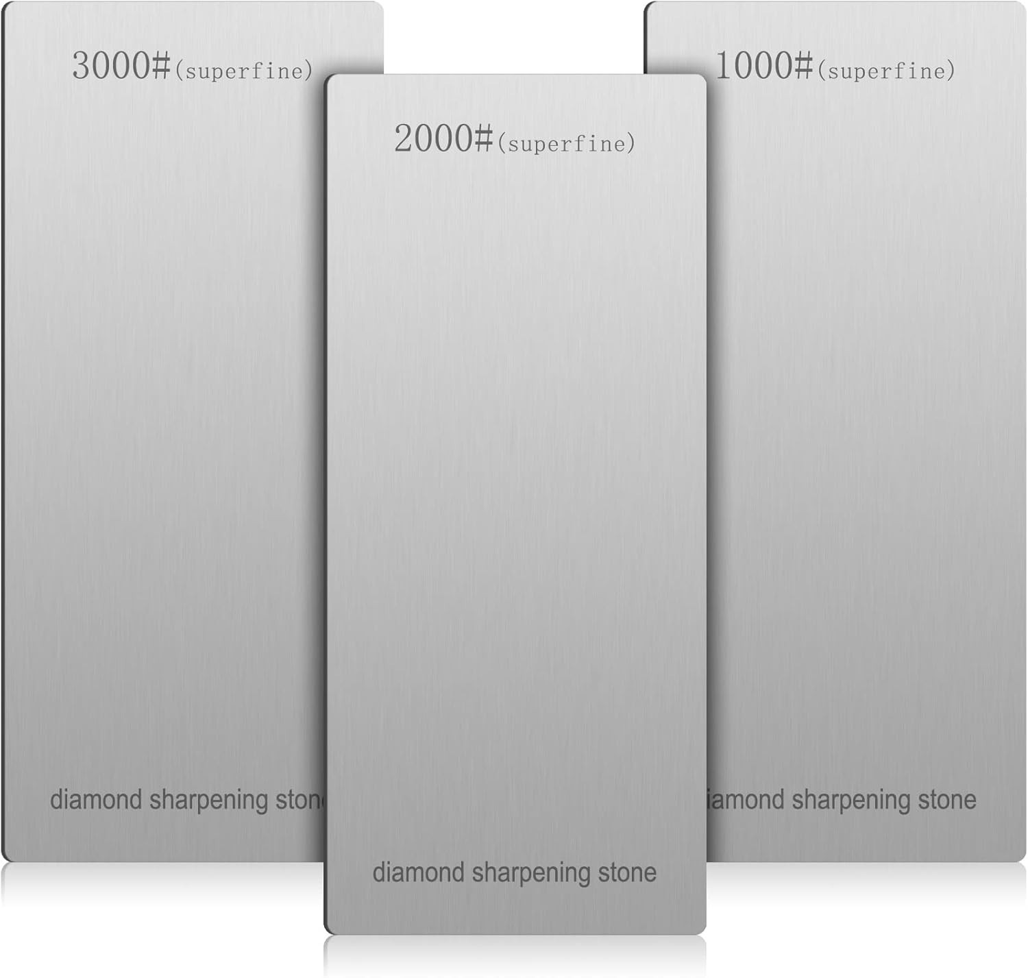 3PCS Diamond Sharpening Stone Knife Sharpener Plate 1000 2000 3000 Grit Set