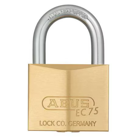 Abus 75/40 Ka Padlock, Keyed Alike, Standard Shackle, Square Brass Body, Steel