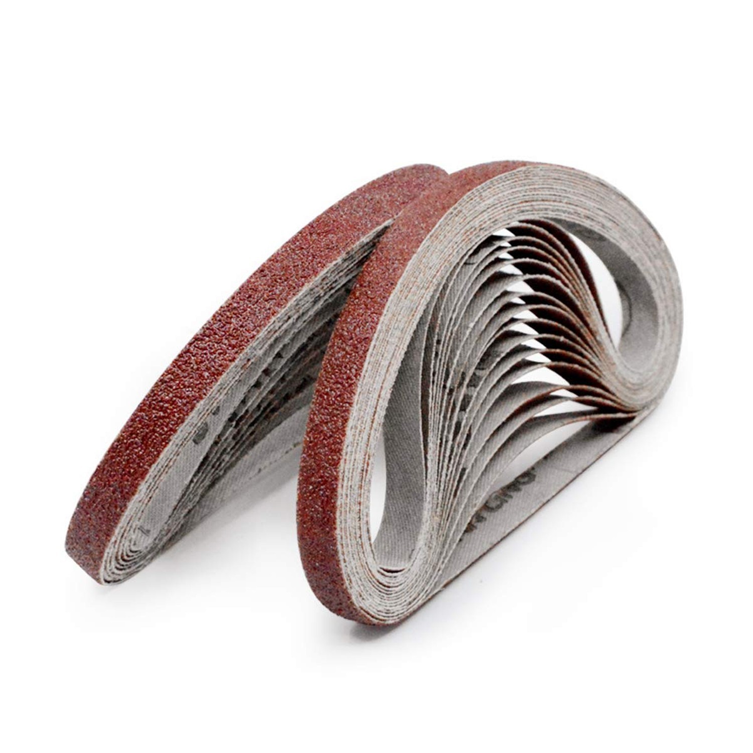 Sanding Belt 3/8 x 13, Sanding Belts Assortment for Air Belt Sander,4 Each of...