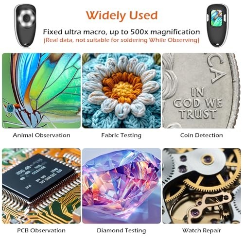 Digital Microscope Fixed Focus, 200x Mini Microscope Magnifier, Portable...