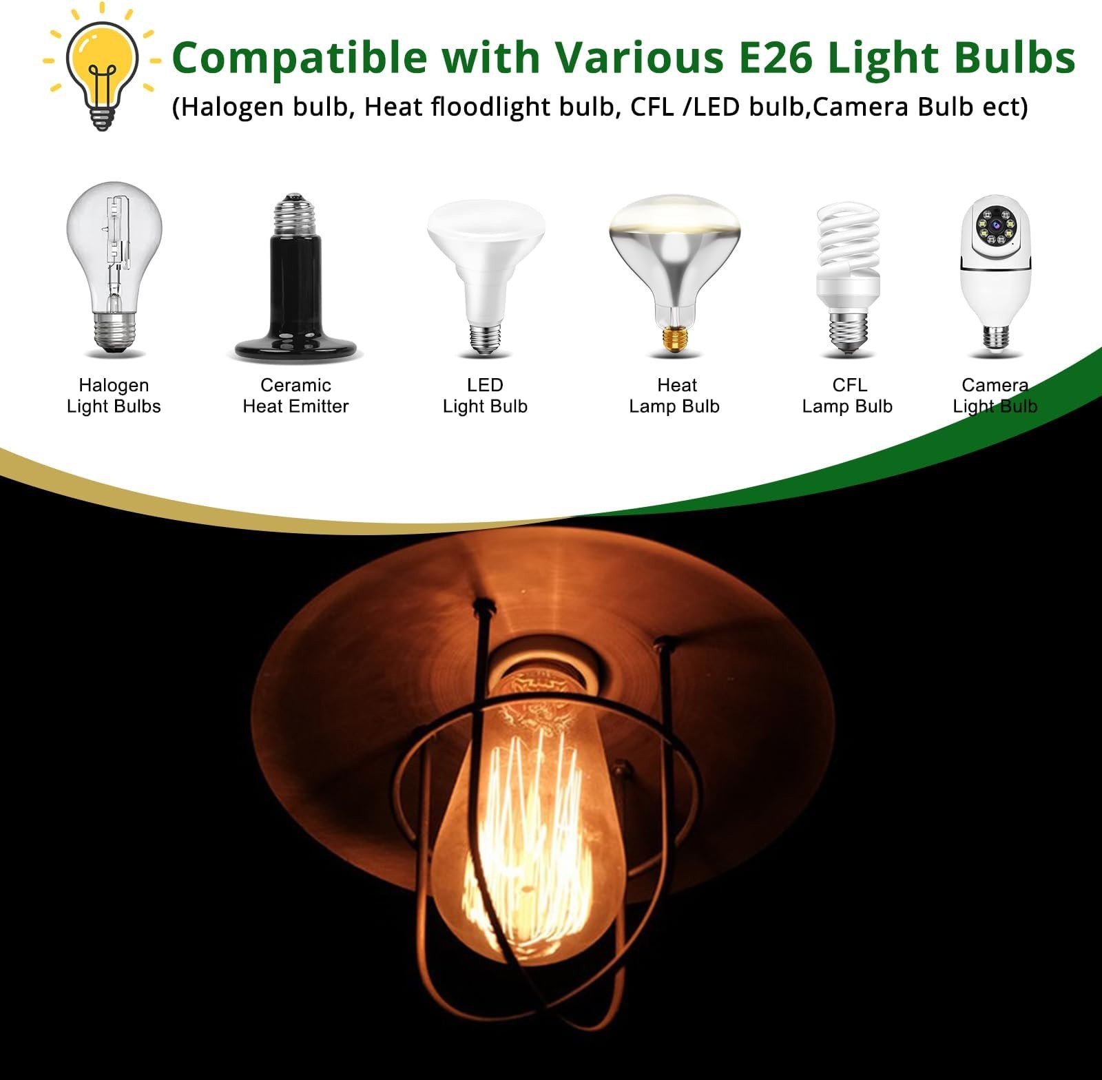 E26 Light Socket,Standard Medimun Screw Bulb Socket Lamp Holder,E26 Porcelain...