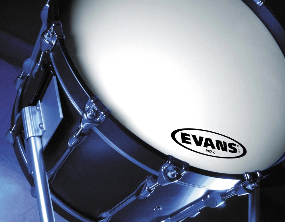 Evans MX2 White Marching Bass Head 20 in.