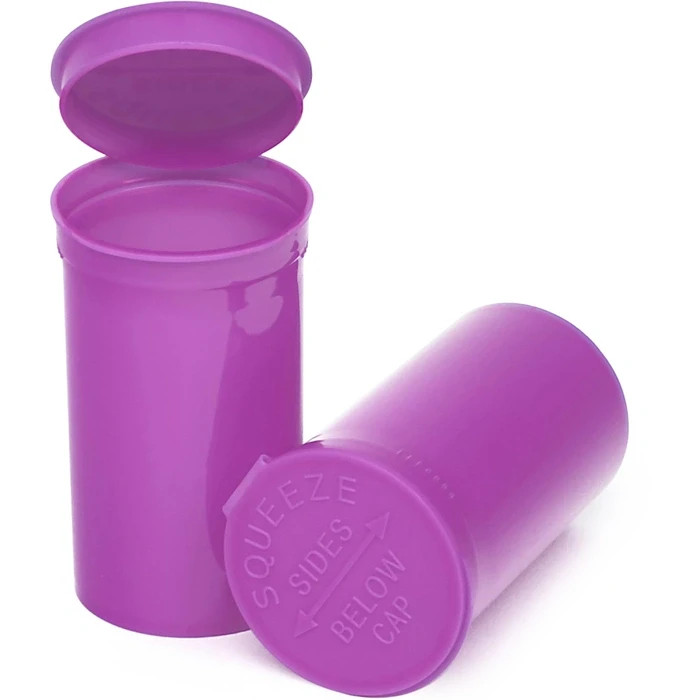30PC | 19 Dram Child Resistant Pop Top Container - (Purple, Opaque)