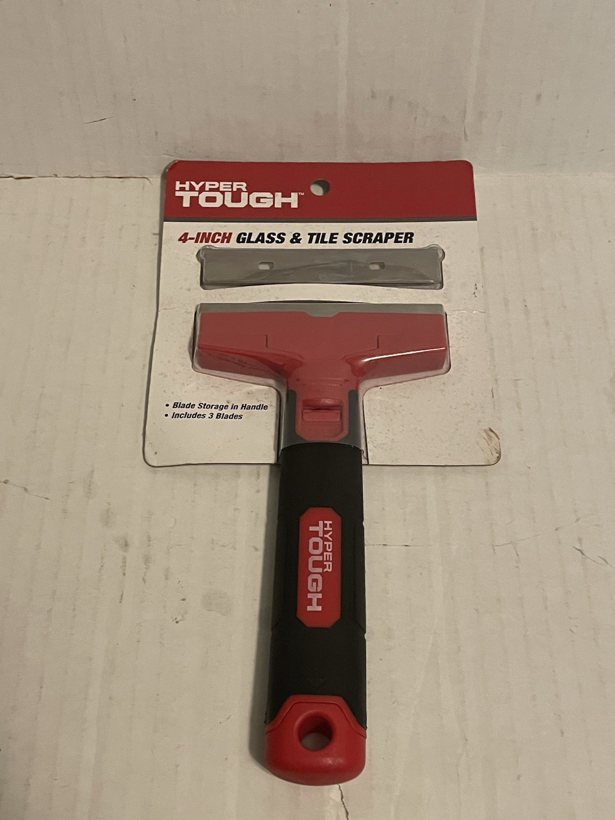 Hyper Tough | 4 in Soft Grip Plastic Glass & Tile Scraper with 3 Blades