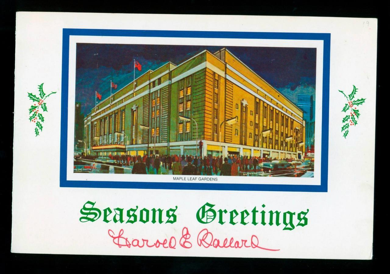 3 Vintage 1970's Toronto Maple Leafs Christmas Cards Signed by Harold Ballard!
