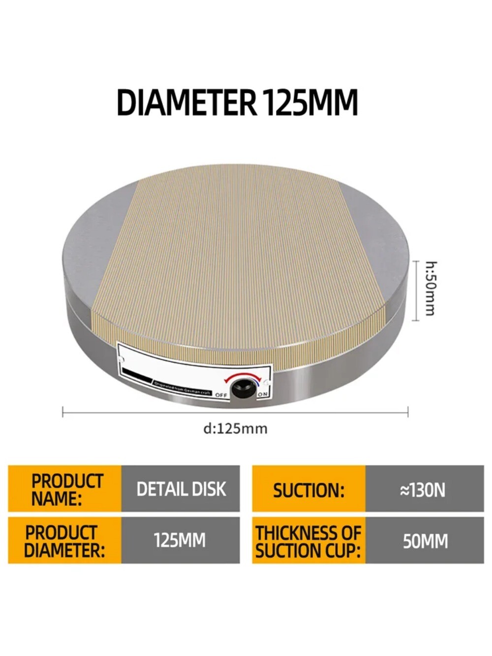 Round Permanent Magnetic Suction Cup Surface Grinder Disc Grinding Plate