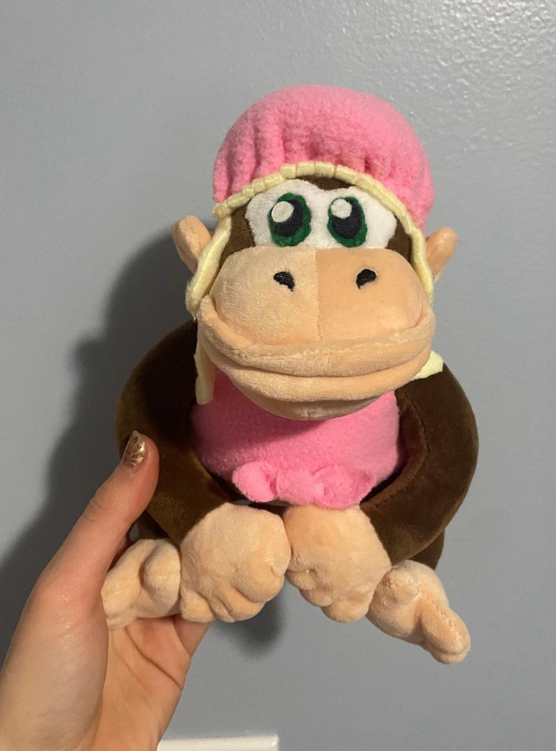 8" Dixie Kong Handmade Mario DK Monkey Plush Stuffed Animal Custom