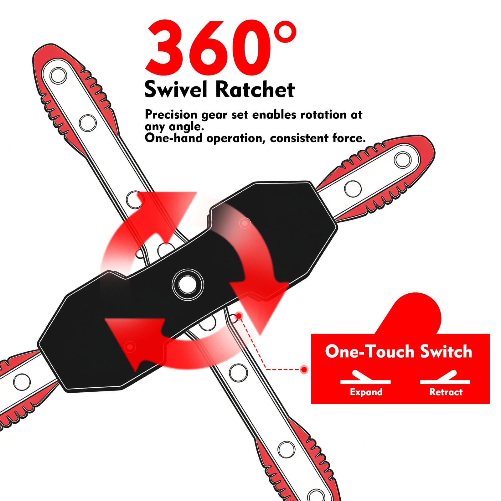 Mumicol Brake Caliper Compression Tool, 360° Ratcheting Piston Compressor, 2...