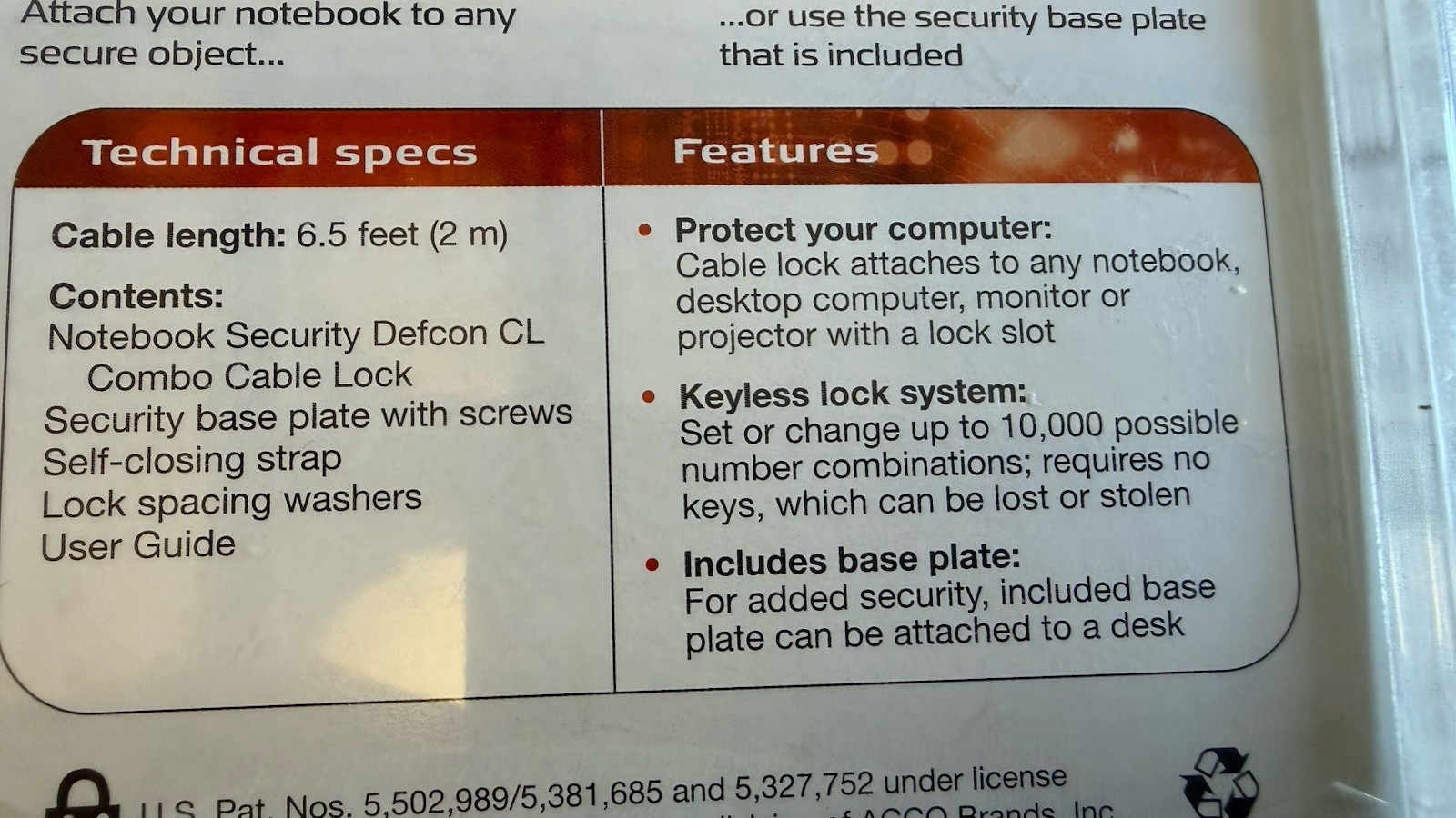 Targus DEFCON® T-Lock Resettable Combo Cable Lock - PA410U