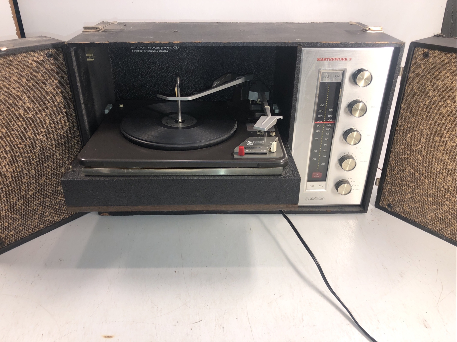 Vintage Masterwork M2014 Turntable Phono Record Player Radio For PARTS - RARE
