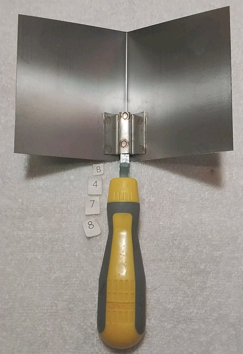 STANLEY  4"×3" STAINLESS STEEL INSIDE CORNER TAPING KNIFE  USA 🇺🇸