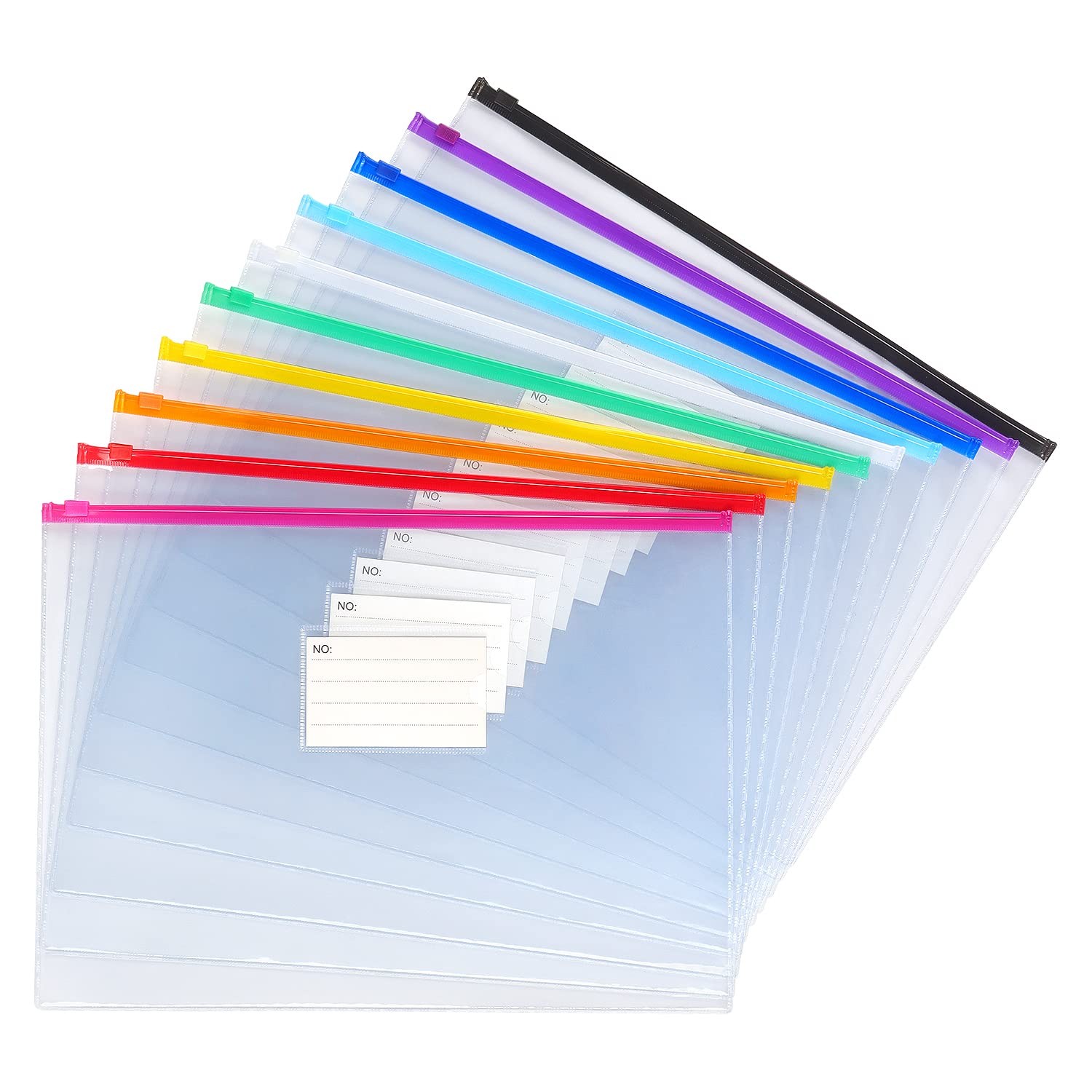 10 Pack Plastic Envelope Poly Zip Envelop Plastic Envelopes Files Zipper Fold...