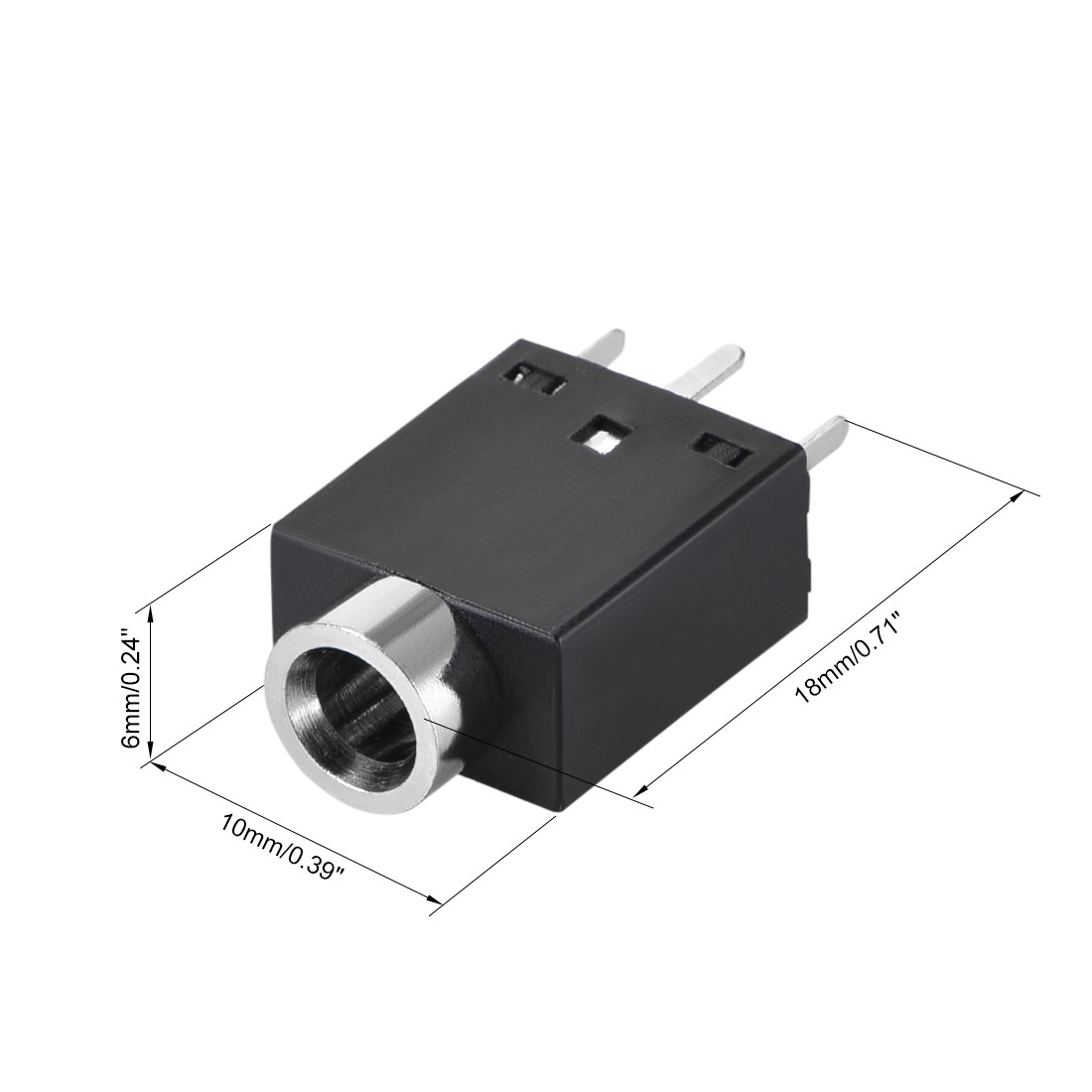 5 Pack PCB Mount 3.5mm 5 Pin Socket Headphone Stereo Jack Connector PJ358 Black