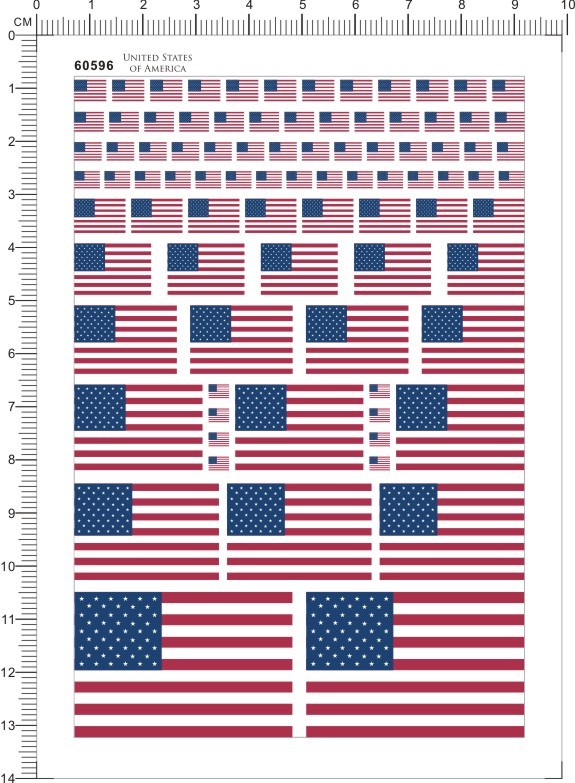 Flag of United States American Flag Model kit Water Decal