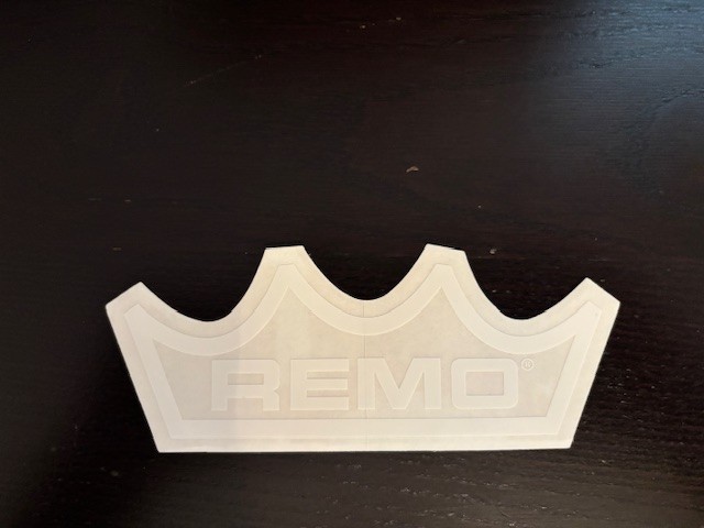 Remo Drumheads 6"x2" White Clear background Custom Sticker