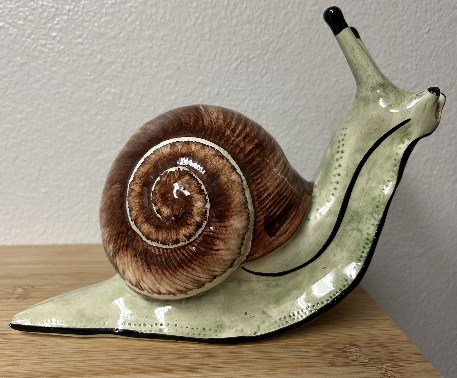 VTG French Barbotine Snail Garnier Liqueur Enghein Paris France RARE