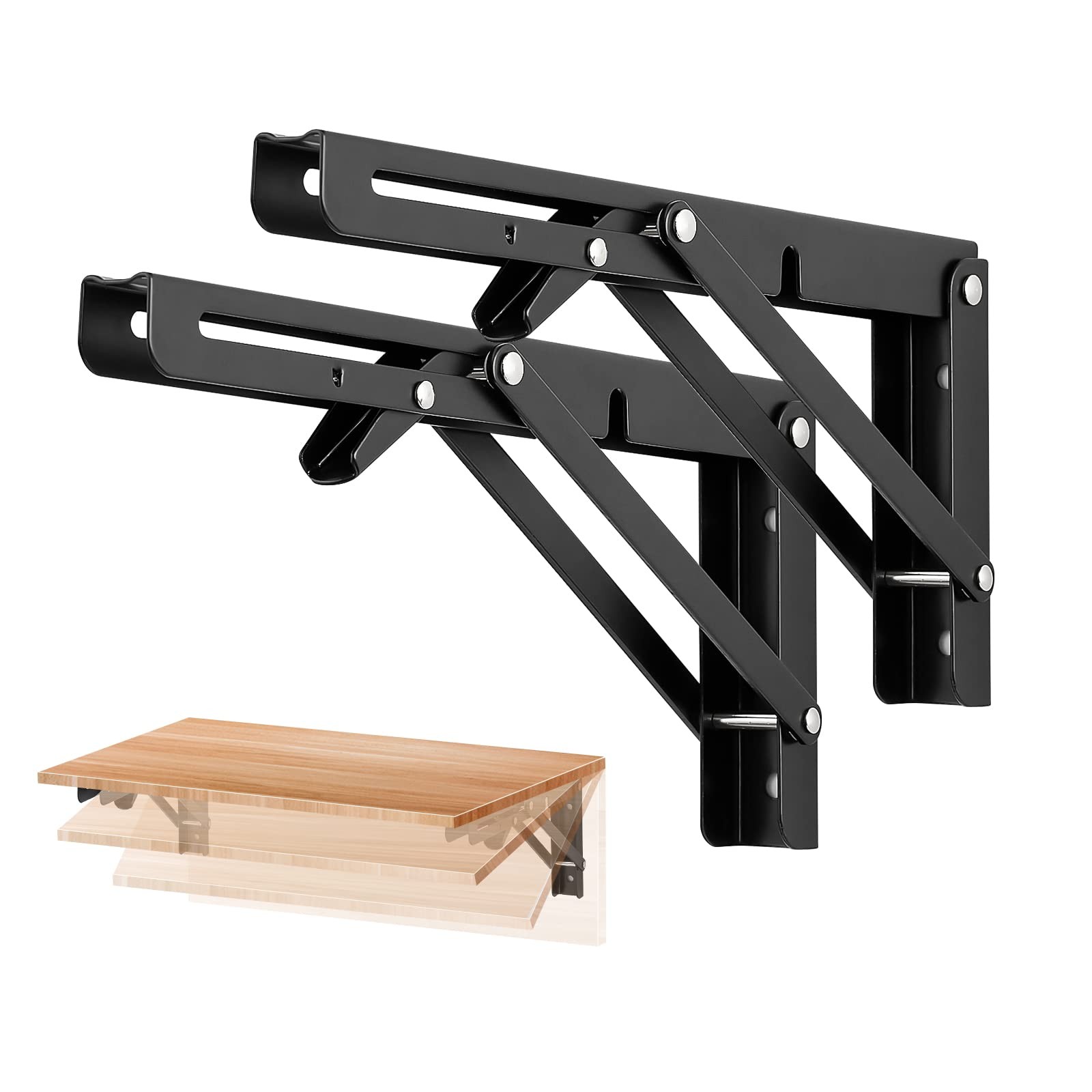 Wall Table Fold Down Hinge,10 Inch Self-Locking Folding Hinge,Save Space Drop