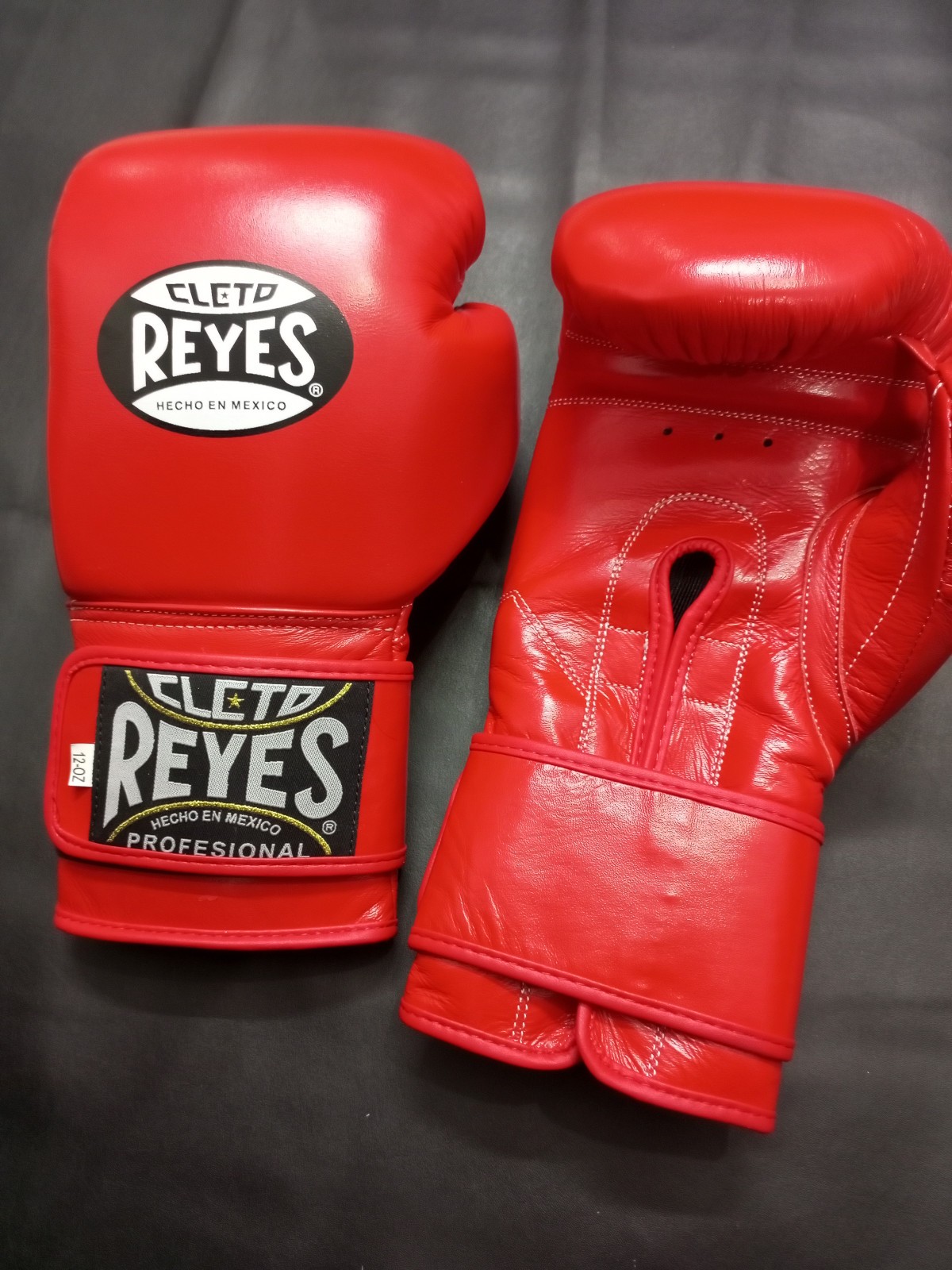 Cleto Reyes Red Boxing Gloves 12oz Hook & Loop Pro Training Sparring Gloves Mexi