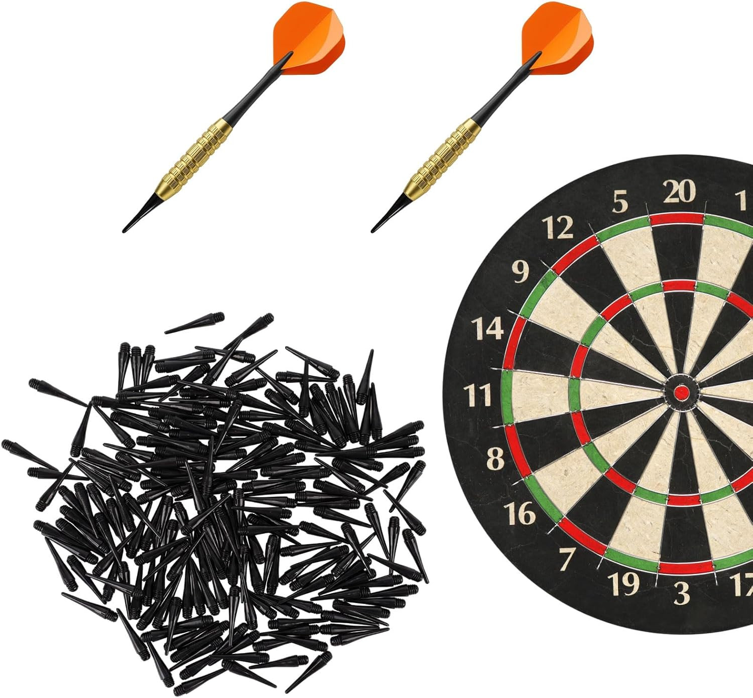 200 Pack 2BA Thread Soft Dart Tips - Premium Plastic Replacement Points | Essent