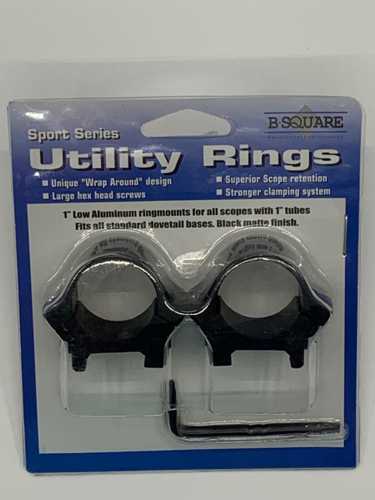 B SQUARE SPORT SERIES scope RINGS 1 INCH LOW RISE 20052