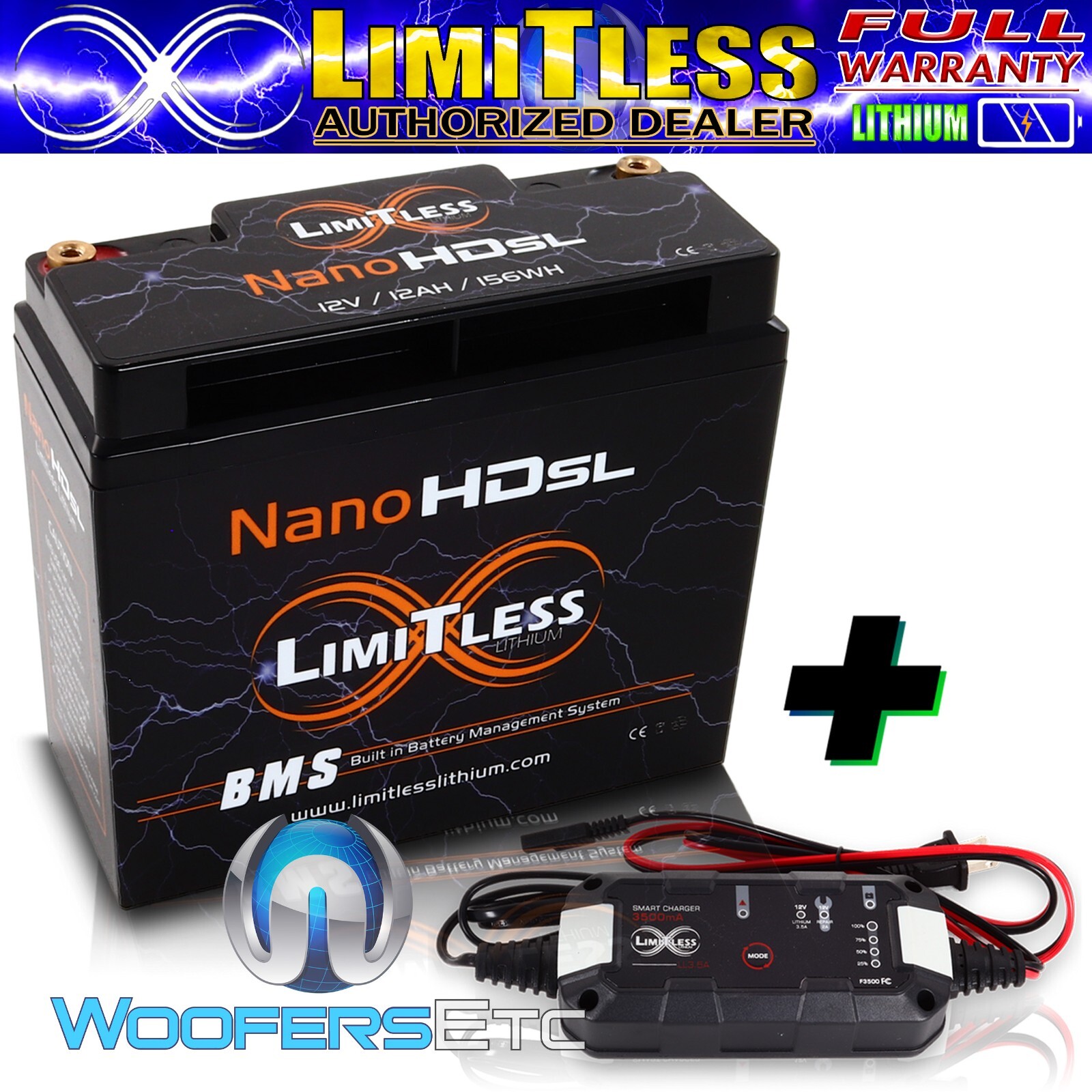 pk LIMITLESS LITHIUM NANO-HD SL 12AH MOTORCYCLE POWER SPORTS BATTERY CHARGER NEW