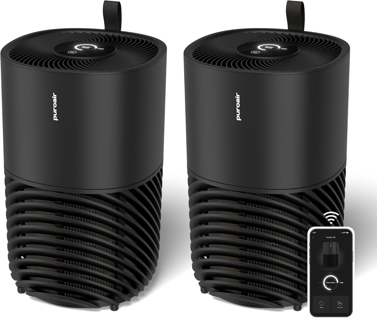 2 PCS PuroAir 130i HEPA Air Purifiers for Home Pets - Covers Up To 600 Sq Ft