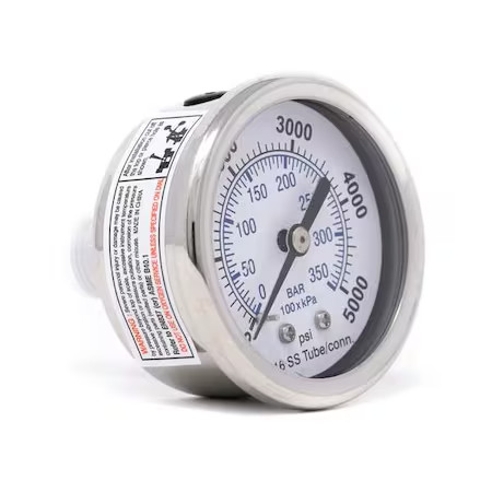 Pic Gauges Pro-302D-204R-01 Industrial Pressure Gauge,  0 To 5, 000 Psi,  2 In