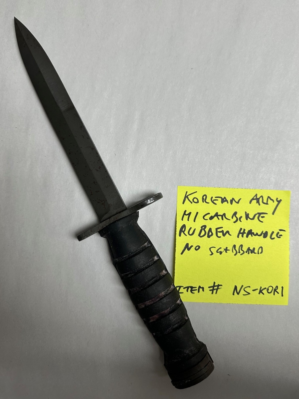 M1 CARBINE KOREAN RUBBER HANDLE BAYONET NO SCABBARD. ITEM # NS-KOR1