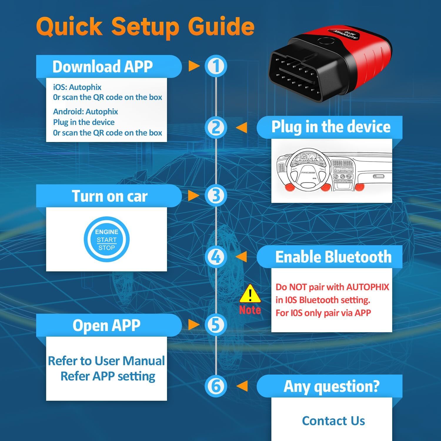 AUTOPHIX 3210 Bluetooth OBD2 Scanner Car Code Readers Auto Scan Tools Diagnostic