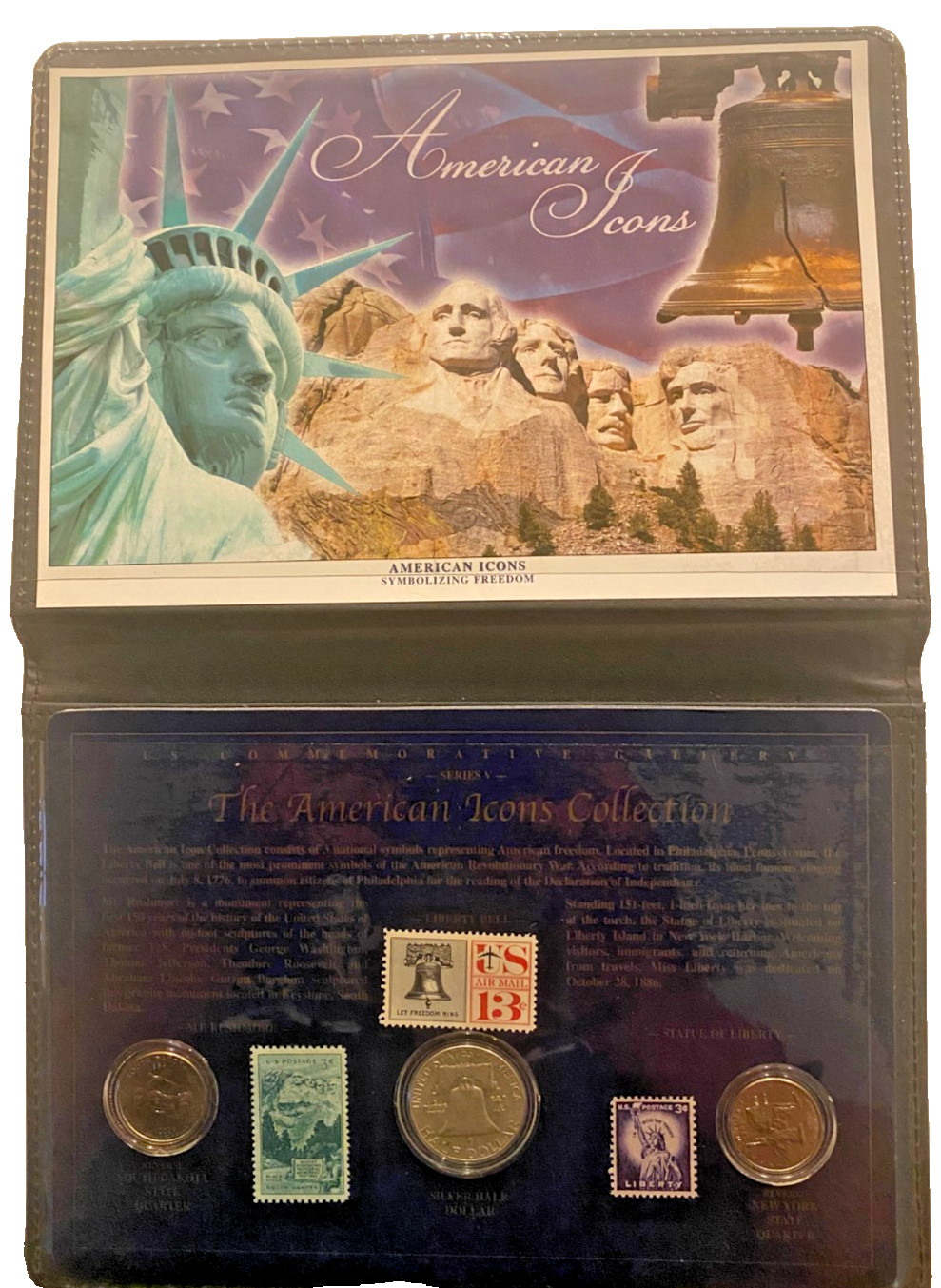 US Commemoritive Gallery-American Icons Set Coins & Stamps