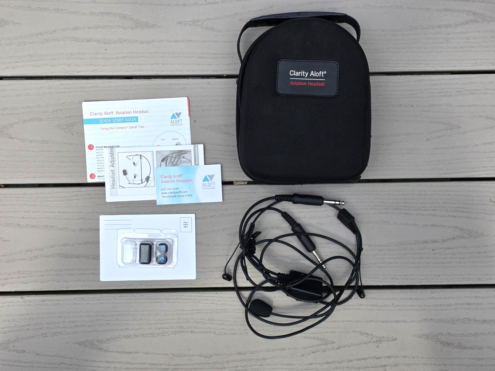 Clarity Aloft Classic In-Ear Aviation Headset System Excellent Condition