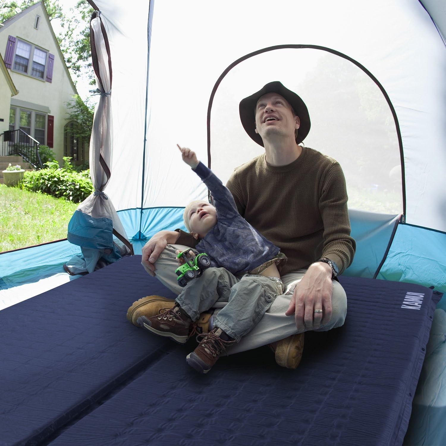 Self Inflating Sleeping Pad - 2 Inch Thick Camping Pad Connectable with Multi...