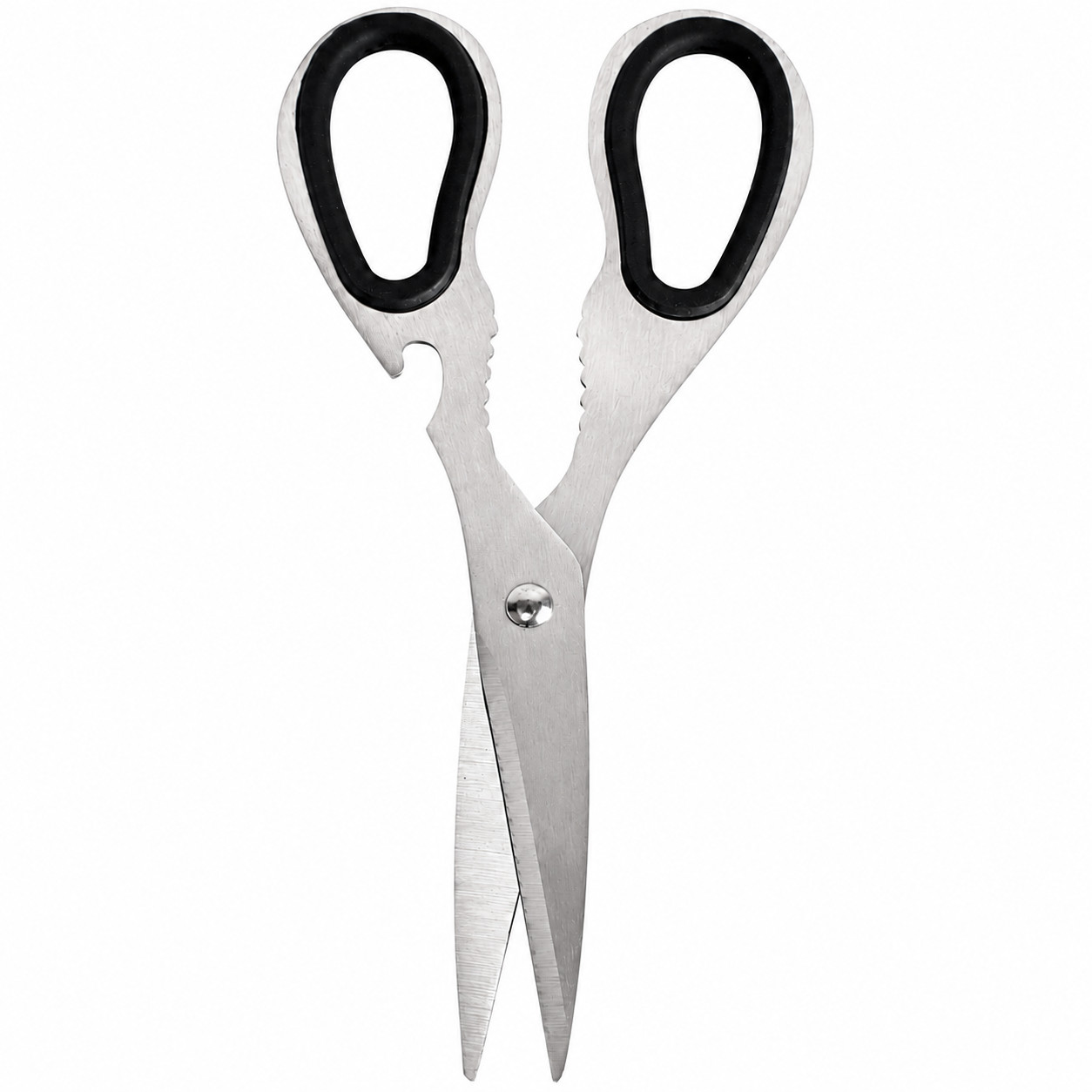 Kitchen Shears 7" Stainless Steel Scissors Bottle Opener Nut Cracker Grip
