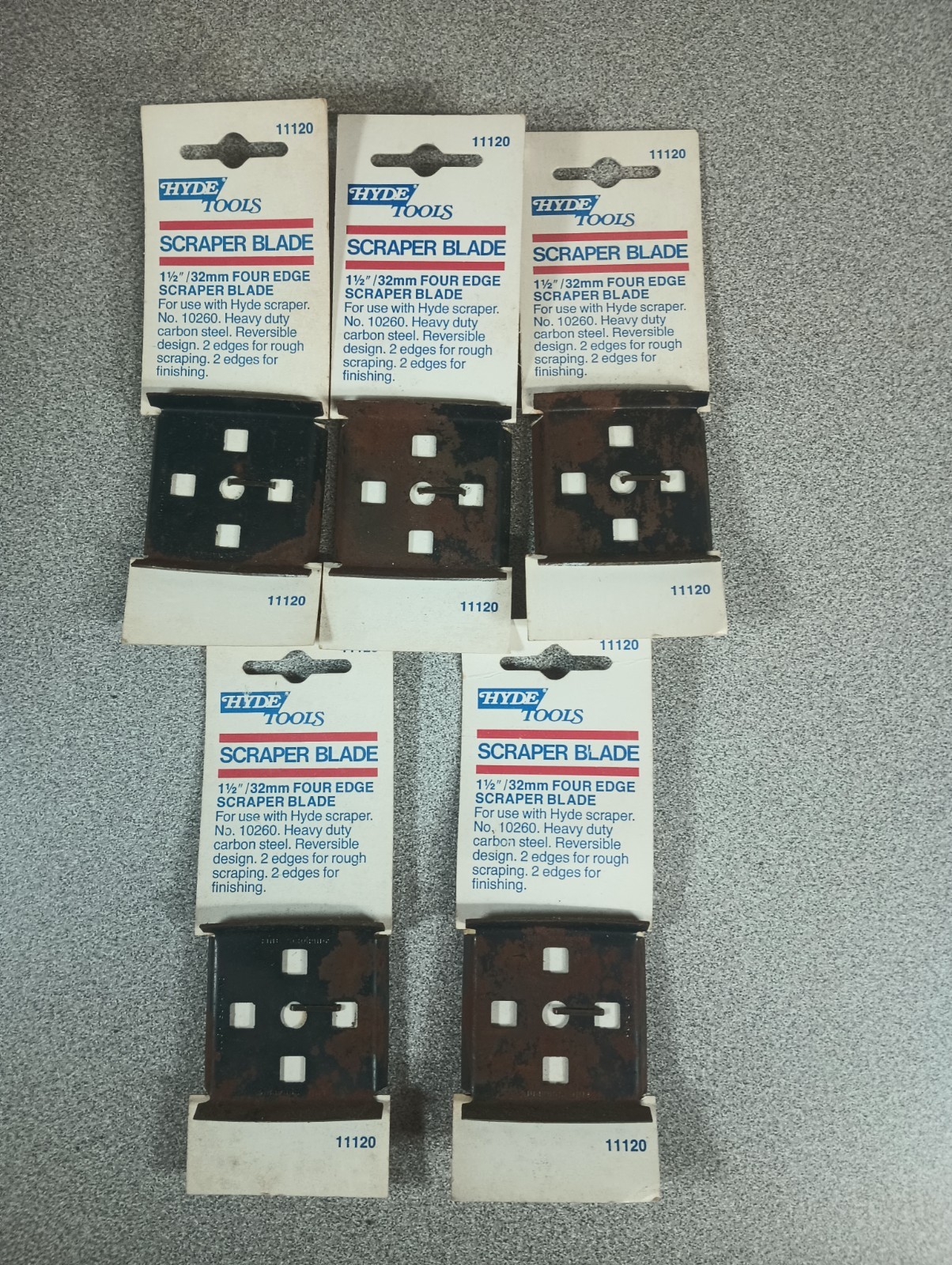 Hyde Tools 1 1/2" Wood 2-Edge Scraper Lot (5) NEW (#10260)