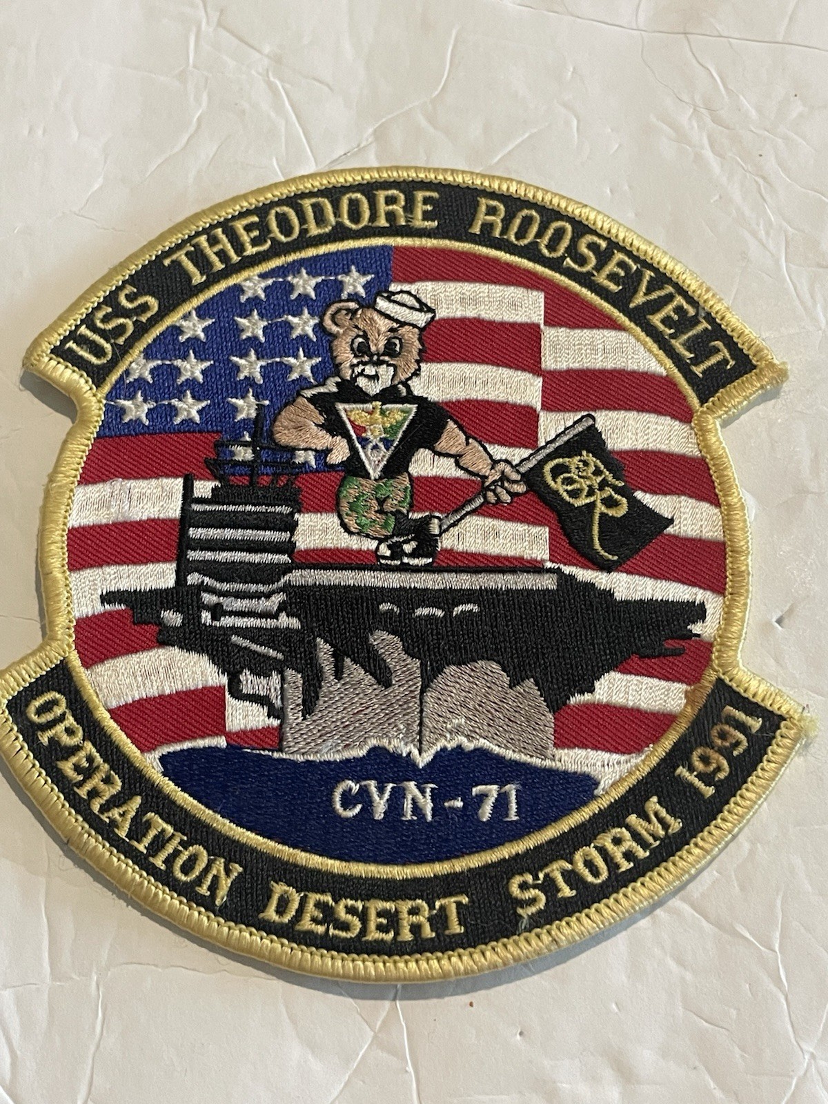 Aircraft Carrier CVN-71 USS Theodore Roosevelt Patch 1991 Operation Desert Storm