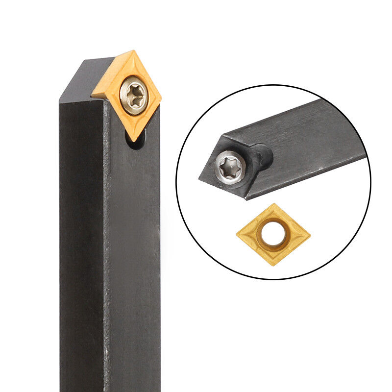 4Pcs Lathe Turning Tools + 10Pcs Indexable Carbide Inserts Boring Bar Holder Set