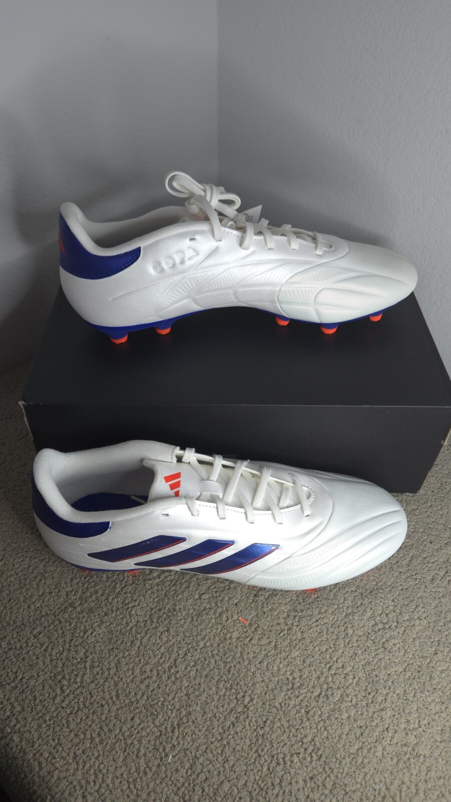 NIB Adidas Copa Pure 2 League FG Mens 11.5 IG6408 White Blue Soccer Cleats