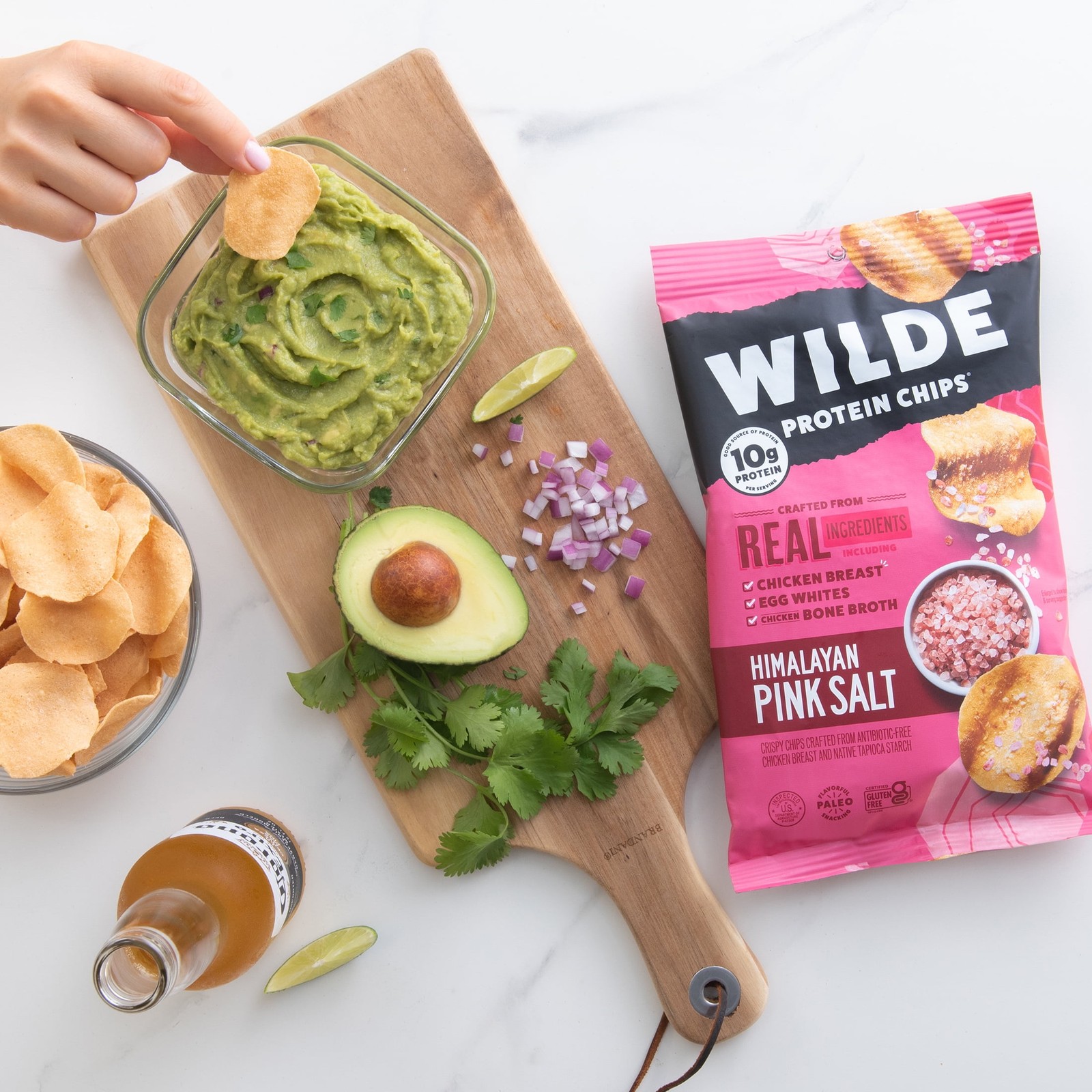 WILDE Protein Chips Himalayan Pink Salt, Thin Crispy High Protein, 4.0 Oz